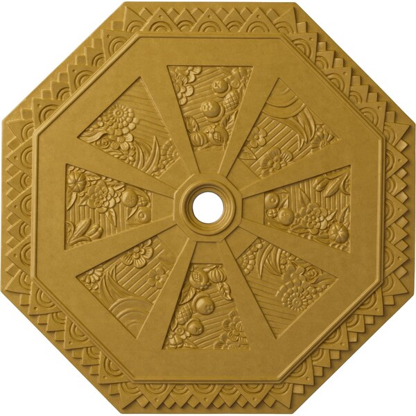 Ekena Millwork Spring Octagonal Medallion (Canopies up to 3"), 29 1/8"OD x 2 1/4"ID x 1 1/8"P, Iridescent Gold CM30SPIGS - main